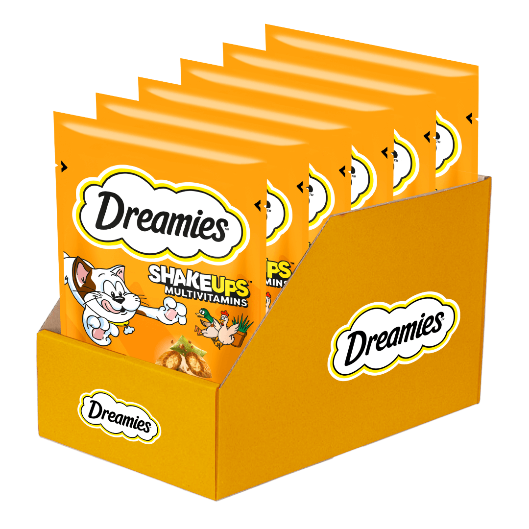 Dreamies Shake Ups Multivitamins Przysmak Dla Kota z Kurczakiem Kaczką i Kocimiętką