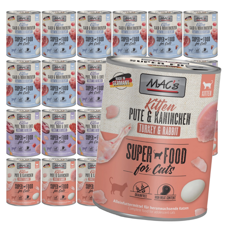MAC's Kitten 24x800g Bezzbożowa Mokra Karma Dla Kociąt Mix 3 Smaków