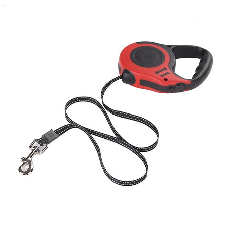 Smycz automatyczna Czerwony Długość 3m, Dla Psów Psa Kota do 15kg