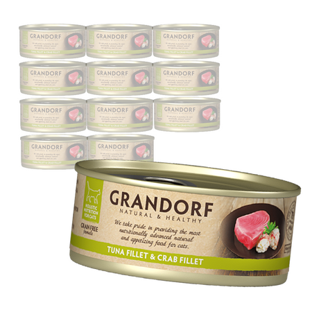 Mokra Karma Dla Kota Grandorf Filety Z Tuńczyka & Filety Krabowe 12x70g