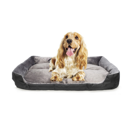 Legowisko prostokątne dla psa i kota M 80x60 cm CZARNE z wyjmowaną poduszką 72x52cm