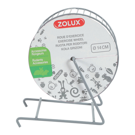 ZOLUX Kołowrotek Metalowy Dla Gryzoni 14 cm Szary