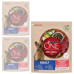 Purina One Mini Adult 3x800g Sucha Karma Dla Psów Małych Ras Z Wołowiną I Ryżem