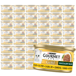 Purina Gourmet Gold z Kurczakiem 48x85g Mokra Karma Dla Kota Succulent Delights