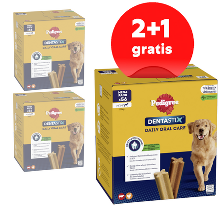 Pedigree Dentastix 3x56szt Przysmak Dentystyczny Dla Psów Dużych Ras 2+1 GRATIS