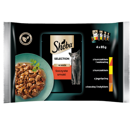 Sheba Selection in Sauce Soczyste Smaki 4x85g Karma Dla Kotów W Sosie Cztery Smaki