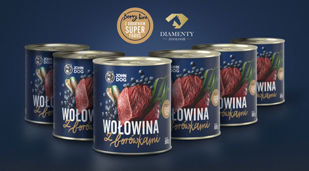 John Dog Berry Line Wołowina Z Borówkami 12x800g Mokra Karma Dla Dorosłych Psów