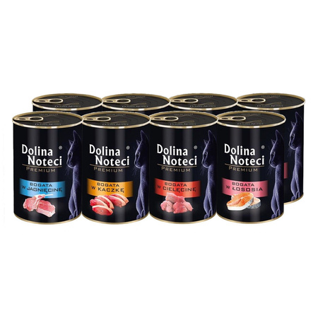 Dolina Noteci PREMIUM 8x400g Mix 4 Smaków Mokra Karma Dla Kota