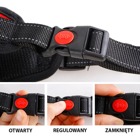 ZESTAW MOCNA SMYCZ + SZELKA DLA SILNYCH PSÓW PSA ODBLASKOWA