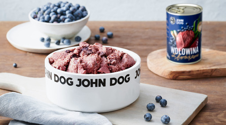 John Dog BERRY ADULT WOŁOWINA z borówkami 6x 400g - Karma dla psów, 96% mięsa