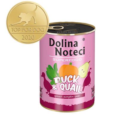 Dolina Noteci Superfood Mokra Karma Dla Psa Kaczka Z Przepiórką 6x400g