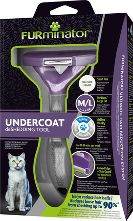 FURMINATOR Szczotka Do Sierści Dla Kotów Krótkowłosych Dużych - Large