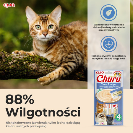 Inaba Cat Churu Tuna Recipe 4x14g (56g) Kremowy Przysmak Dla Kota Pasta Z Tuńczyka