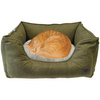 Premium Legowisko Z Poduszką Dla Psa Kota Prostokątne Zielone 64x52cm Wysokie Krawędzie