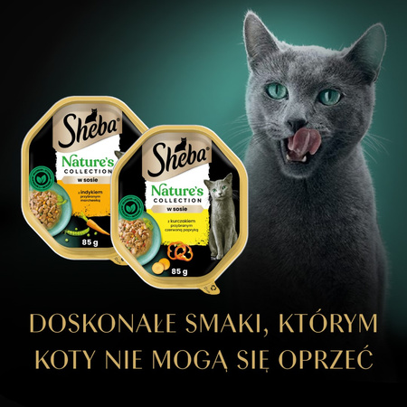 Sheba Tacka 8x85g Drobiowe Smaki Mokra Karma W Sosie Dla Dorosłych Kotów Kurczak Indyk