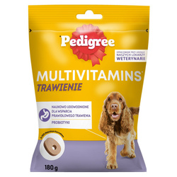 Pedigree Multivitamins Trawienie 180g Karma Uzupełniająca Dla Dorosłych Psów o Smaku Kurczaka