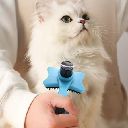 Samoczyszcząca Szczotka Dla Psa Kota Niebieska