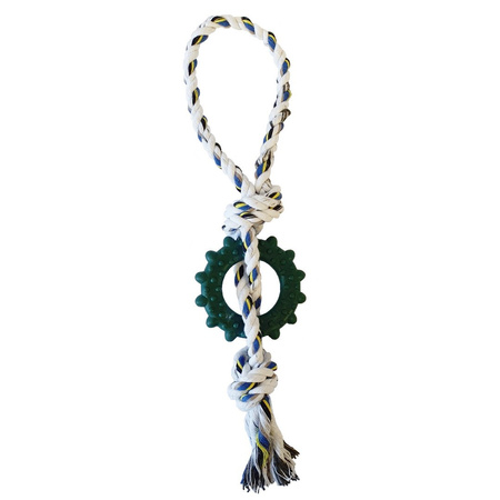 Zabawka Dla Psa Szarpak z Gryzakiem Kółko 32cm Zielone