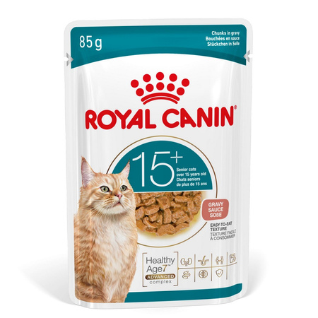 Royal Canin Ageing 15+ Karma Mokra 24x85g Kawałki w Sosie Dla Kotów Dojrzałych Po 15 Roku Życia