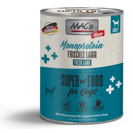 Mac's Dog Mokra Karma Monoproteinowa Z Jagnięciną 12x800g Dla Psów Skłonnych Do Alergii