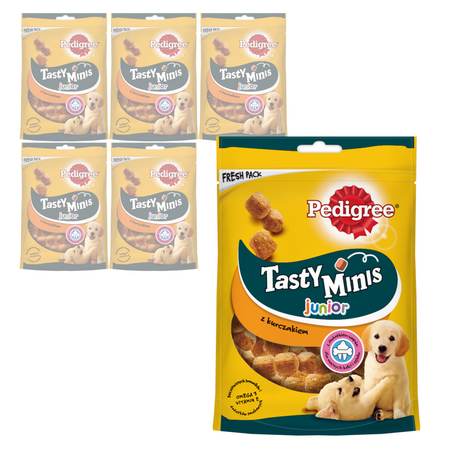 Pedigree Tasty Minis Junior 6x125g Przysmak Dla Szczeniąt z Kurczakiem