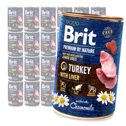 Brit Premium by Nature Junior Mokra Karma Dla Szczeniąt Indyk Z Wątróbką 24x400g