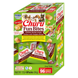 Inaba Dog Churu Fun Bites Chicken with Pumpkin Recipe 8x12g Przysmak Dla Psa Poduszki Z Kremowym Nadzieniem Kurczak Dynia