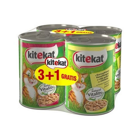 Kitekat Kurczak Z Wołowiną 24*400g Puszka Karma mokra dla dorosłych kotów 