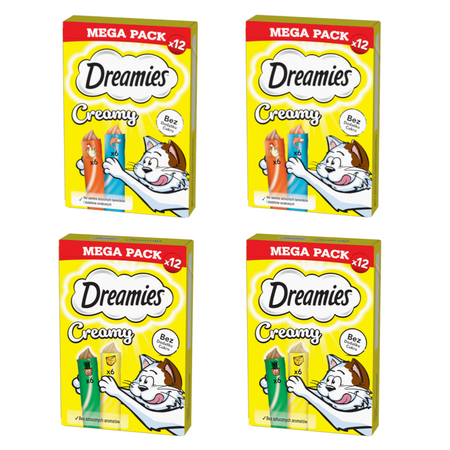 Dreamies Creamy Mix Smaków 48x10g Kremowy Przysmak Dla Kotów