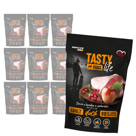 Biofeed Tasty Dogs Life z Kaczką w Galaretce 10x500g Bezzbożowa Mokra Karma Dla Psa