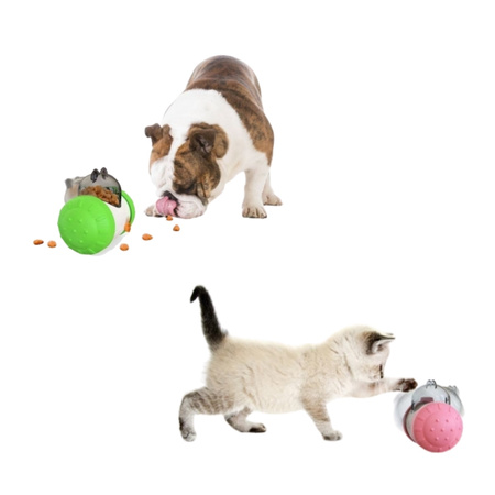 Zabawka Dla Psa Kota Z Dozownikiem Karmy Interaktywna Zielona