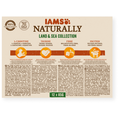 Iams Naturally Senior Land & Sea Collection 36x85g Mokra Karma Dla Kota Mięsne I Rybne Smaki