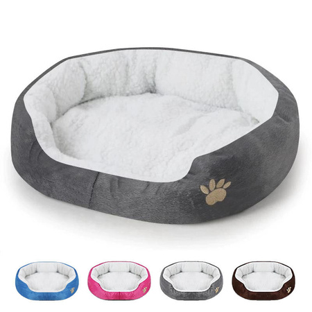 Legowisko Owalne Dla Psa i Kota Szare 48x42x11cm