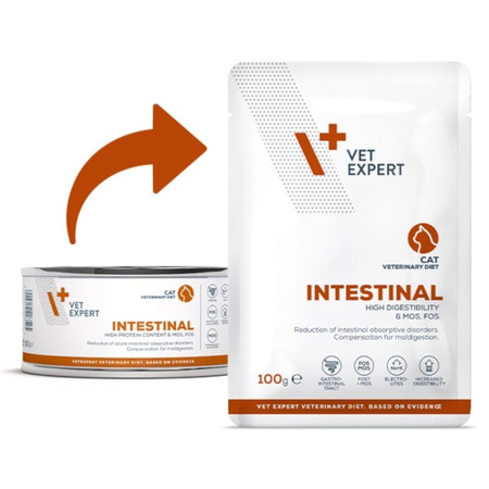 Vet Expert Intestinal Mokra Karma Weterynaryjna Dla Kota Z Kurczakiem I Wołowiną 24x100g Trawienie