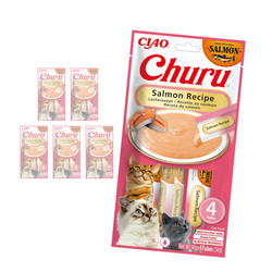 Inaba Cat Churu Salmon Recipe 24x14g Kremowy Przysmak Dla Kota Pasta z Łososiem