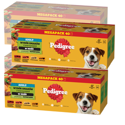 PEDIGREE Saszetki Mokra Karma w Sosie dla Psa Indyk Jagnięcina Wołowina Kurczak 160x100g