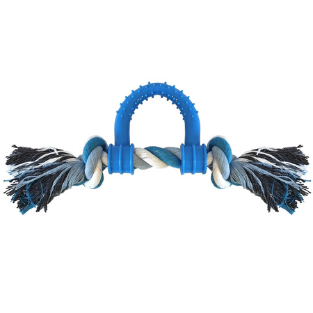 Zabawka Dla Psa Szarpak Sznur z Gryzakiem 25cm Niebiesko-Biały