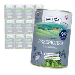 Baltica Przepiórka z Wołowina 12x400g Duoproteinowa Bezzbożowa Mokra Karma Dla Psa