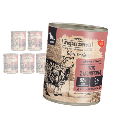 Wiejska Zagroda Leśne Smaki Karma Mokra Dla Starszego Psa Dzik Z Jagnięciną 6x800g