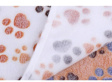 Pluszowy kocyk dla psa kota królika, legowisko rozmiar M 76x52 cm Białe