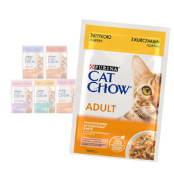 Purina Cat Chow Adult Mix Smaków 6x85g Mokra Karma Dla Kota w Galaretce i Sosie