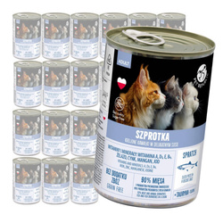 PetRepublic Bezzbożowa Mokra Karma Dla Kota 24x400g Kawałki W Sosie Ze Szprotką