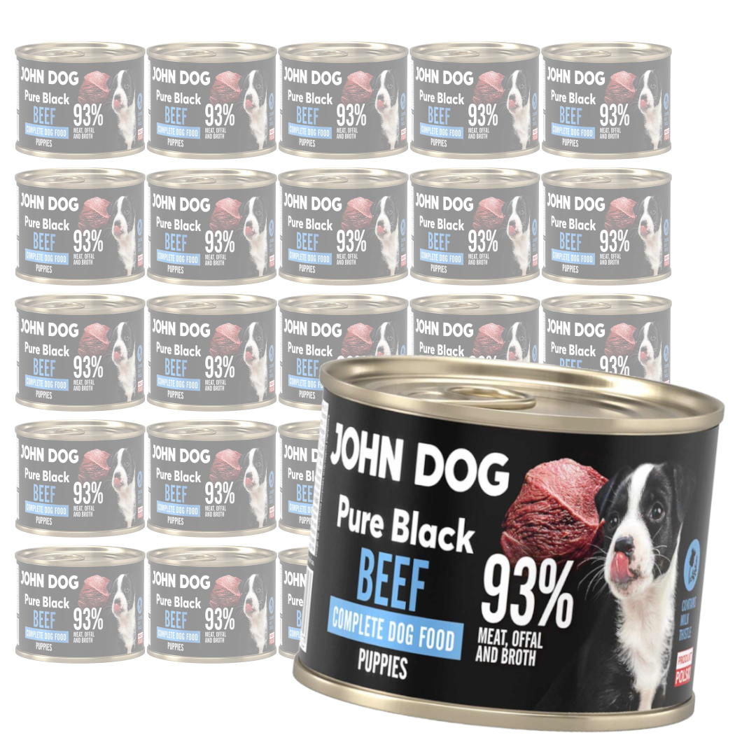 John Dog Pure Black Beef Puppies 24x200g Mokra Karma Dla Szczeniąt Z Wołowiną