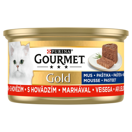 Purina Gourmet Gold Mus z Wołowiną 24x85g Mokra Karma Dla Kota
