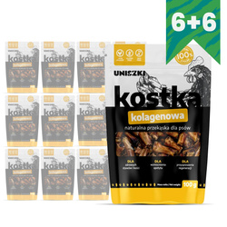 Uniszki Kostka Kolagenowa 12x100g Naturalny Przysmak Gryzak Dla Psa 6+6 GRATIS