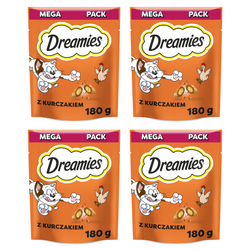 Dreamies z Pysznym Kurczakiem Mega Pack 4x180g Przysmaki dla kota