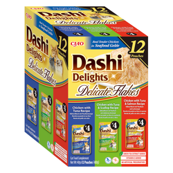 Inaba Cat Dashi Delights Delicate Flakes 12x40g Karma Uzupełniająca Dla Kota Kurczak Ryba Przegrzebki