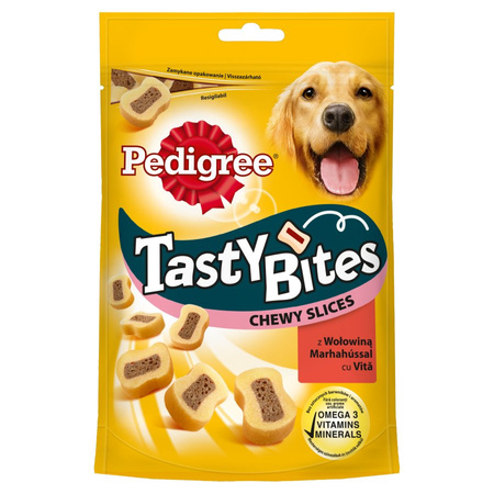 Pedigree Tasty Minis 155g z wołowiną Przysmak dla psa (Mini Tasty bites chewy slices)
