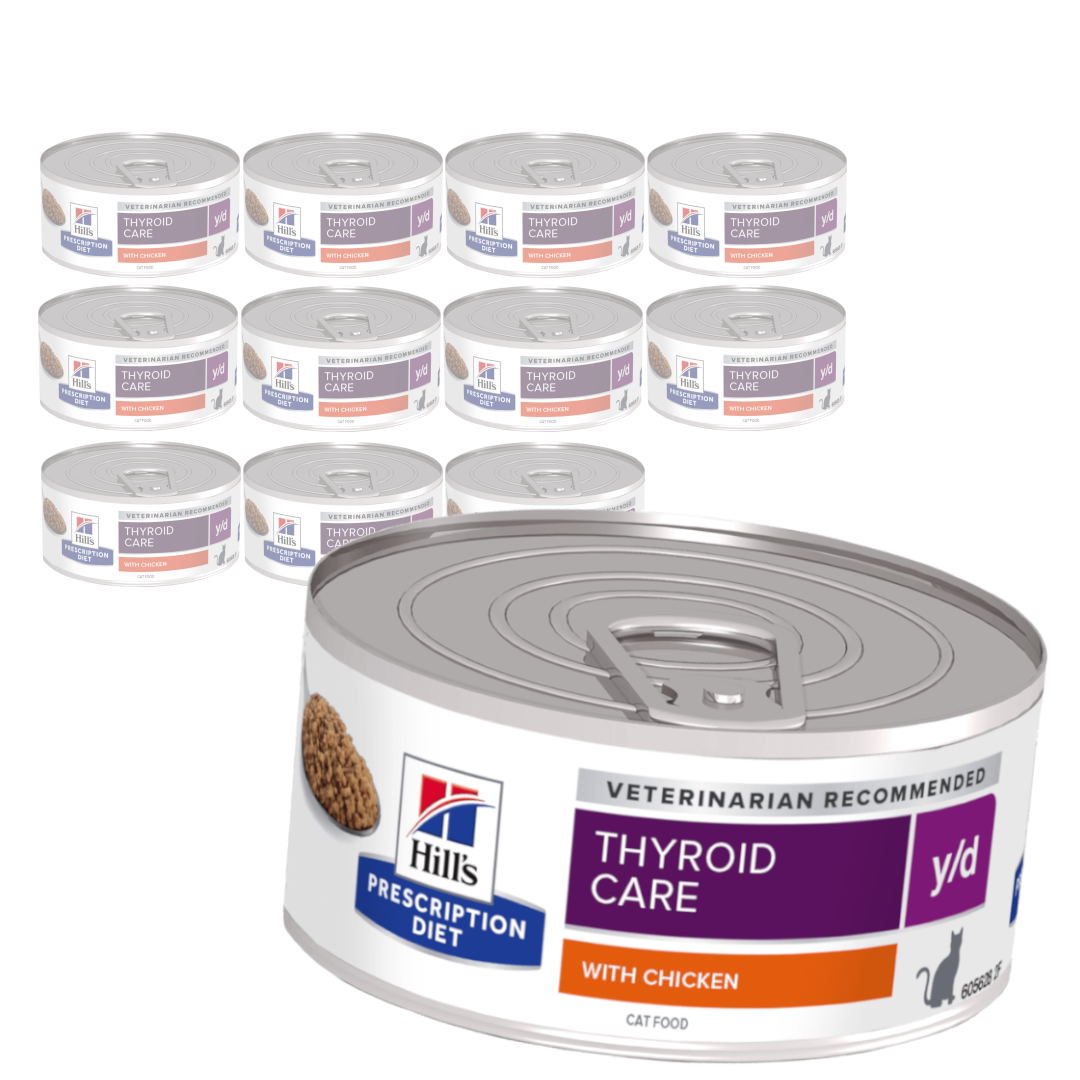 Hill's Prescription Diet y/d Thyroid Care 12x156g Dietetyczna Mokra Karma Dla Kota Wsparcie Zdrowia Tarczycy