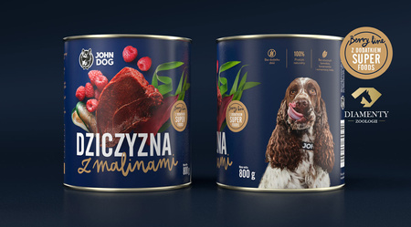 John Dog Berry Line Dziczyzna Z Malinami 24x800g Mokra Karma Dla Dorosłych Psów